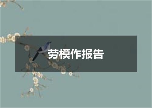 劳模作报告