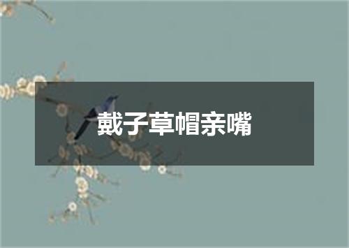 戴子草帽亲嘴
