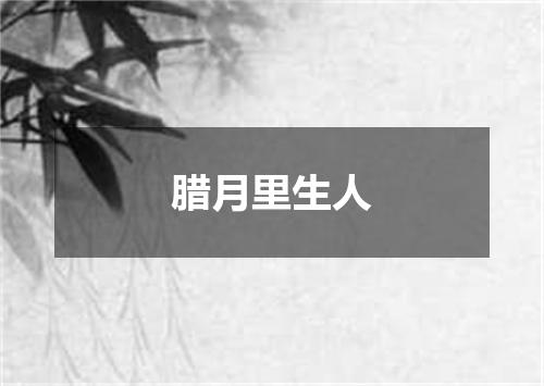 腊月里生人
