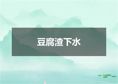 豆腐渣下水