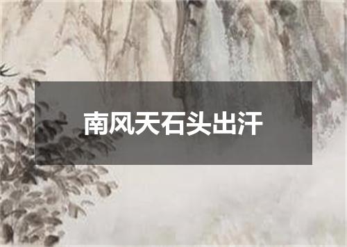 南风天石头出汗