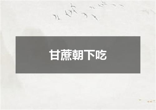 甘蔗朝下吃