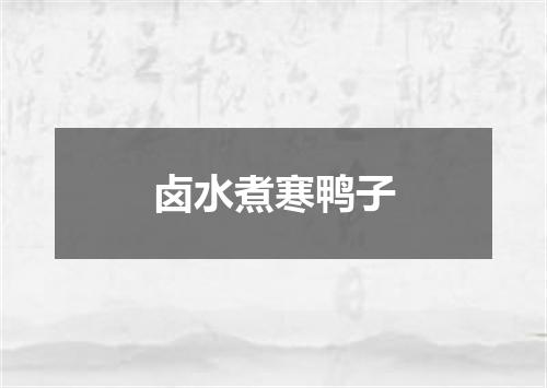 卤水煮寒鸭子