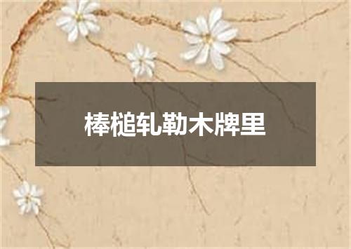 棒槌轧勒木牌里