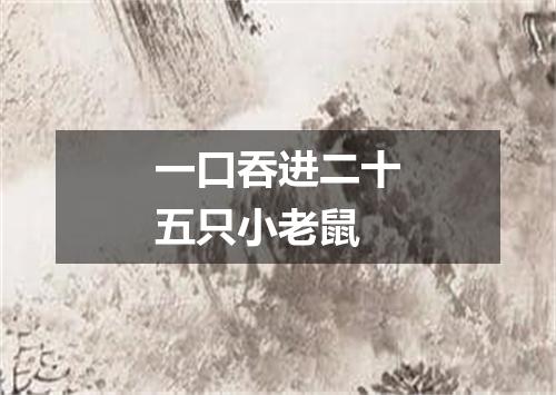 一口吞进二十五只小老鼠