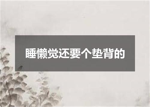 睡懒觉还要个垫背的
