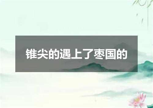 锥尖的遇上了枣国的