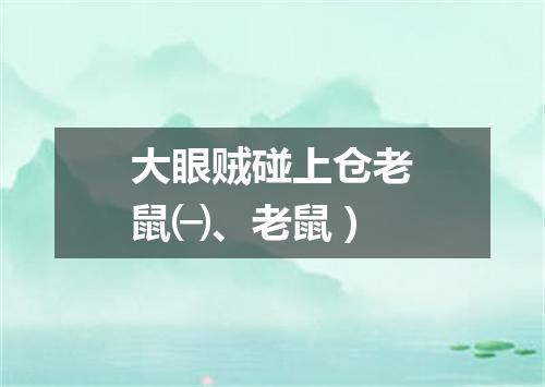 大眼贼碰上仓老鼠㈠、老鼠）