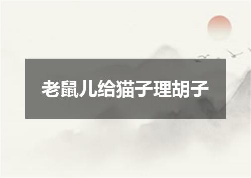 老鼠儿给猫子理胡子
