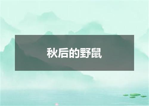 秋后的野鼠