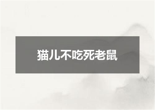 猫儿不吃死老鼠