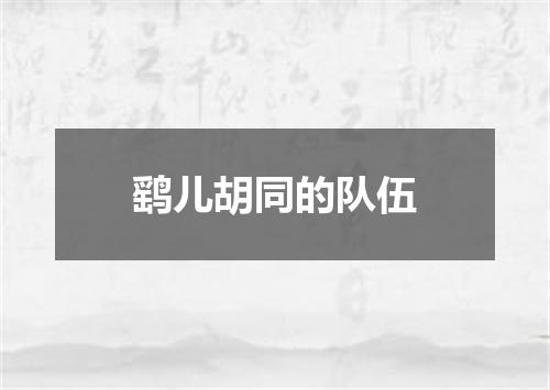鹞儿胡同的队伍