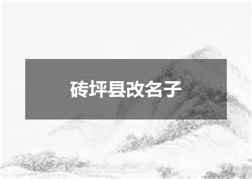 砖坪县改名子