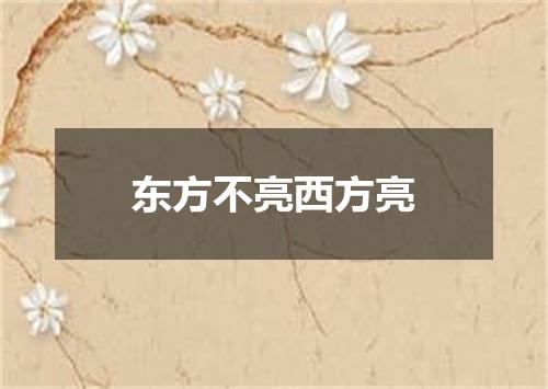 东方不亮西方亮