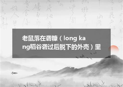 老鼠落在砻糠（long kang稻谷砻过后脱下的外壳）里