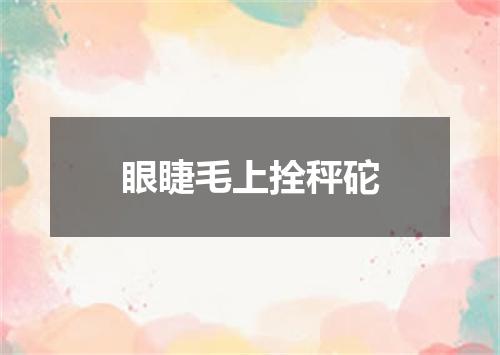 眼睫毛上拴秤砣