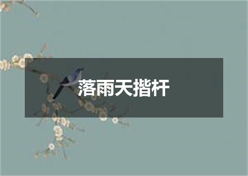 落雨天揩杆