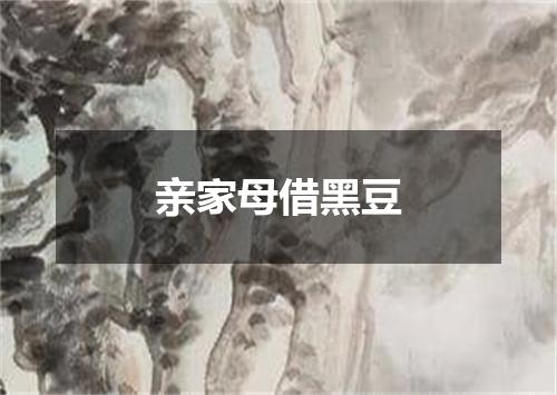 亲家母借黑豆