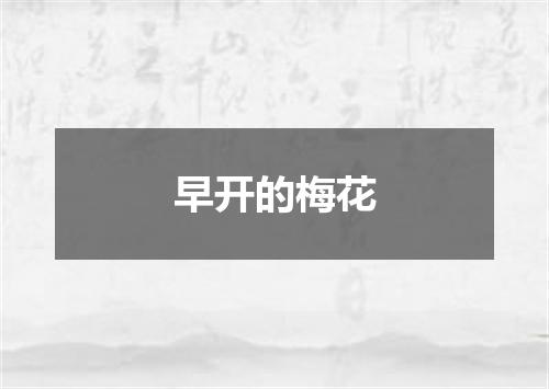 早开的梅花