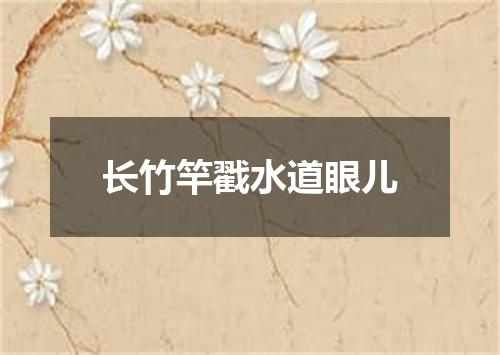 长竹竿戳水道眼儿