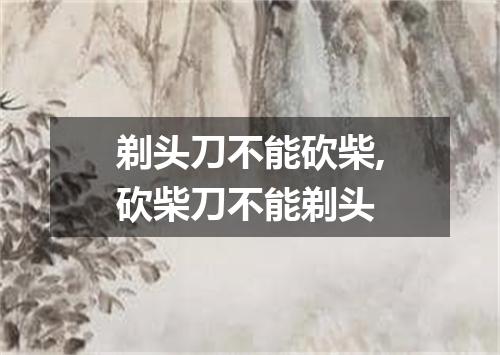 剃头刀不能砍柴,砍柴刀不能剃头