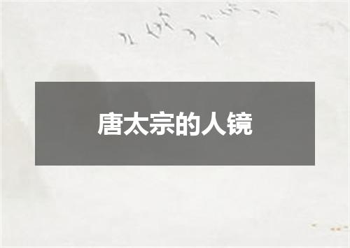 唐太宗的人镜