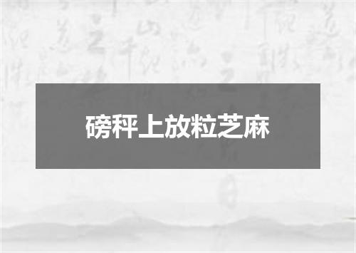 磅秤上放粒芝麻