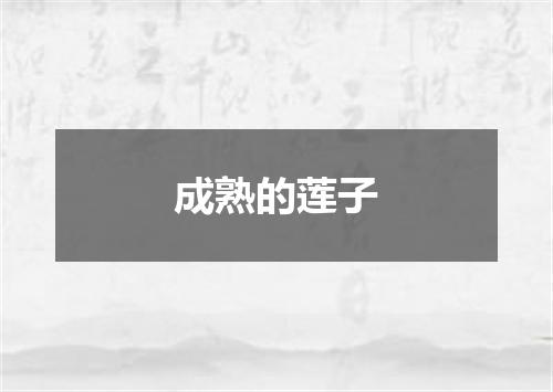 成熟的莲子