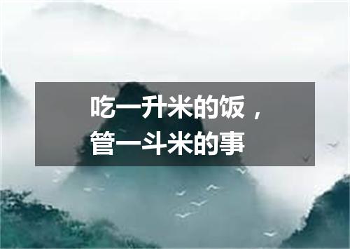 吃一升米的饭，管一斗米的事