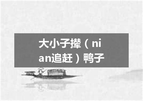 大小子撵（nian追赶）鸭子