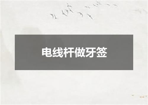 电线杆做牙签