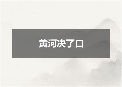 黄河决了口