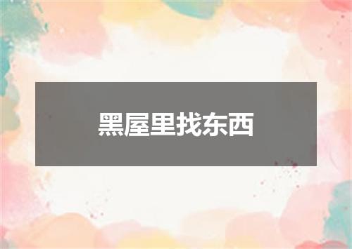 黑屋里找东西