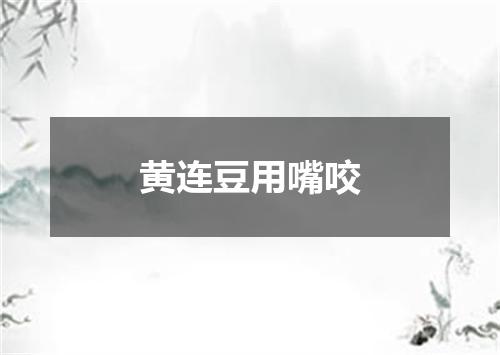 黄连豆用嘴咬