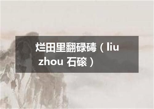 烂田里翻碌碡（liu zhou 石磙）