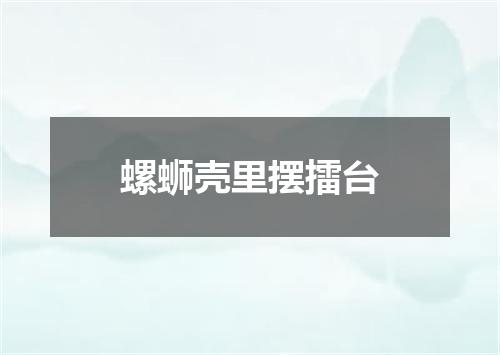 螺蛳壳里摆擂台