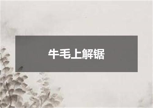 牛毛上解锯