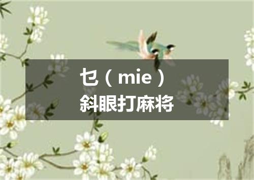 乜（mie）斜眼打麻将