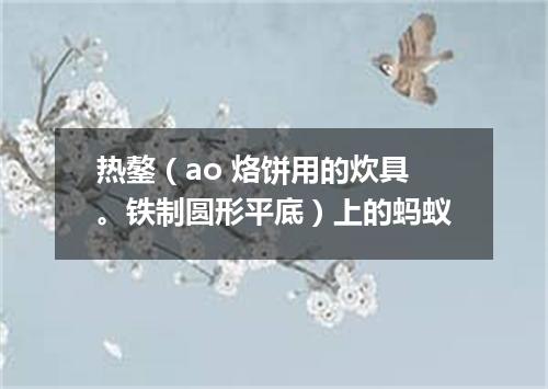 热鏊（ao 烙饼用的炊具。铁制圆形平底）上的蚂蚁