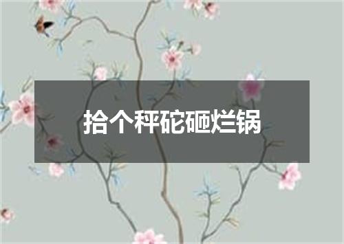 拾个秤砣砸烂锅