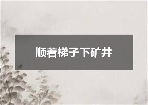 顺着梯子下矿井