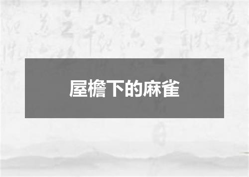 屋檐下的麻雀