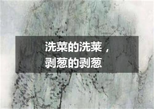 洗菜的洗莱，剥葱的剥葱
