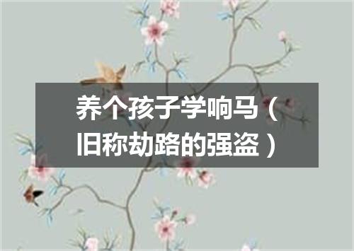 养个孩子学响马（旧称劫路的强盗）