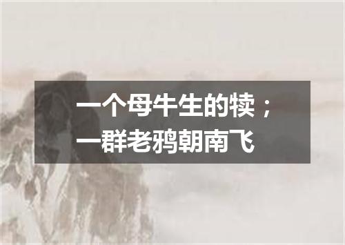 一个母牛生的犊；一群老鸦朝南飞