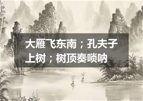 大雁飞东南；孔夫子上树；树顶奏唢呐