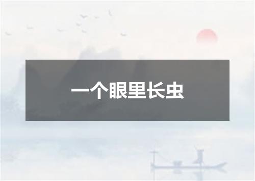 一个眼里长虫