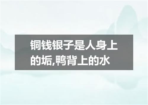铜钱银子是人身上的垢,鸭背上的水