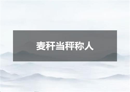麦秆当秤称人
