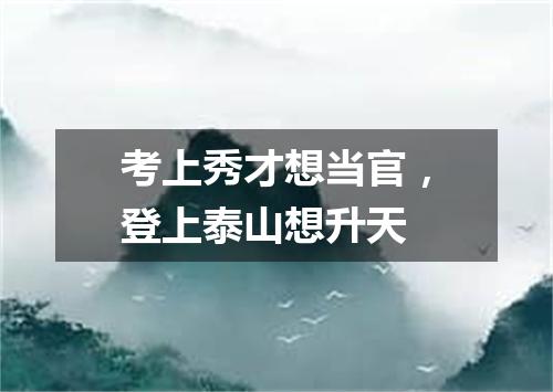 考上秀才想当官，登上泰山想升天